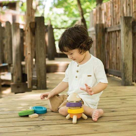 Plan Toys Παιχνίδι Στοίβαξης Πύραυλος από Ξύλο για 18+ Μηνών