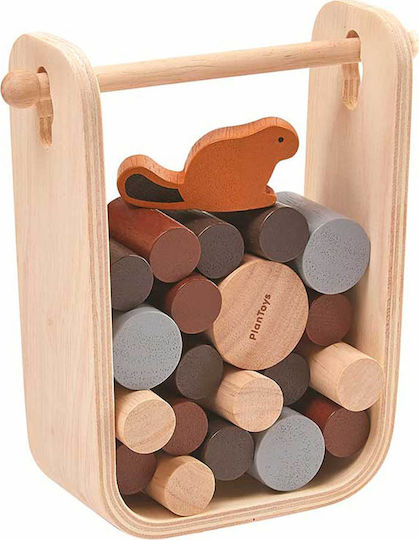 Plan Toys Stacking Toy Balance Game with Beaver made of Wood for 36++ Months