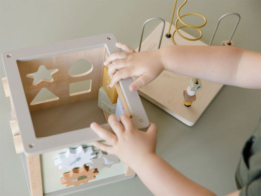 Little Dutch Куб за дейности Activity Cube Little Goose от дърво със звуци за 18++ месеца
