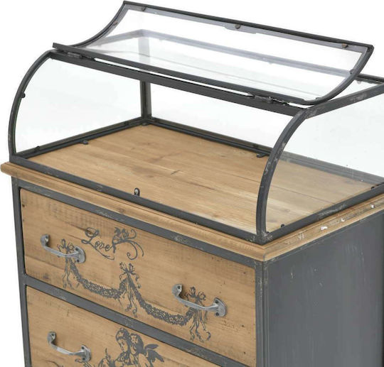 Chest of Drawers of Solid Wood with 3 Drawers Black 67x37x93cm