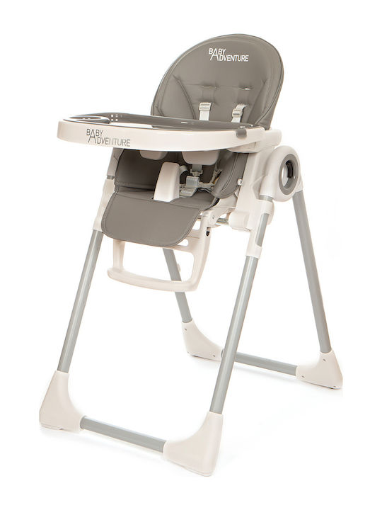 Baby Adventure Viva 2 Foldable Baby Highchair with Metal Frame & Leather Seat Anthracite