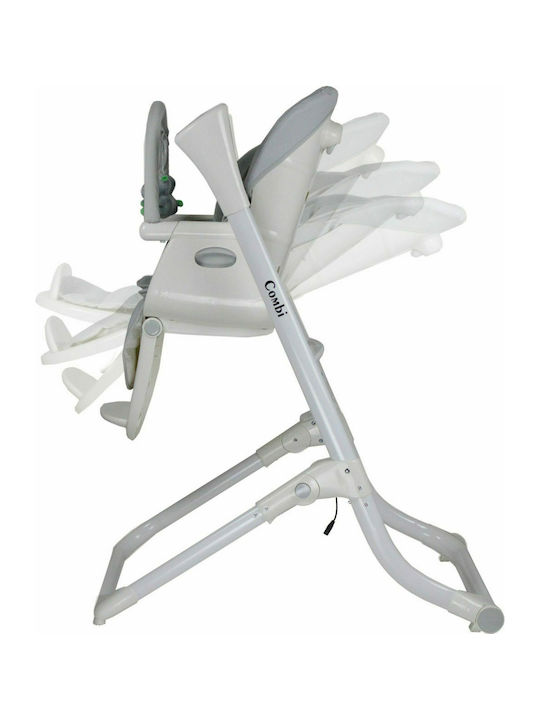 Bebe Stars Combi Foldable Baby Highchair 2 in 1 with Adjustable Height Gray