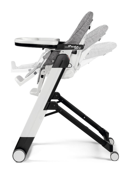 Peg Perego Siesta Klappbar Hochstuhl mit Metallrahmen & Sitz aus Kunstleder Grey