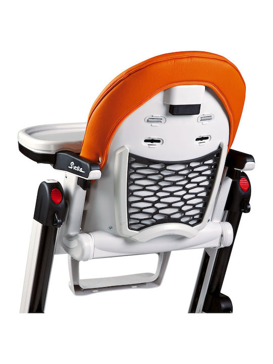 Peg Perego Siesta Klappbar Hochstuhl mit Metallrahmen & Sitz aus Kunstleder Grey