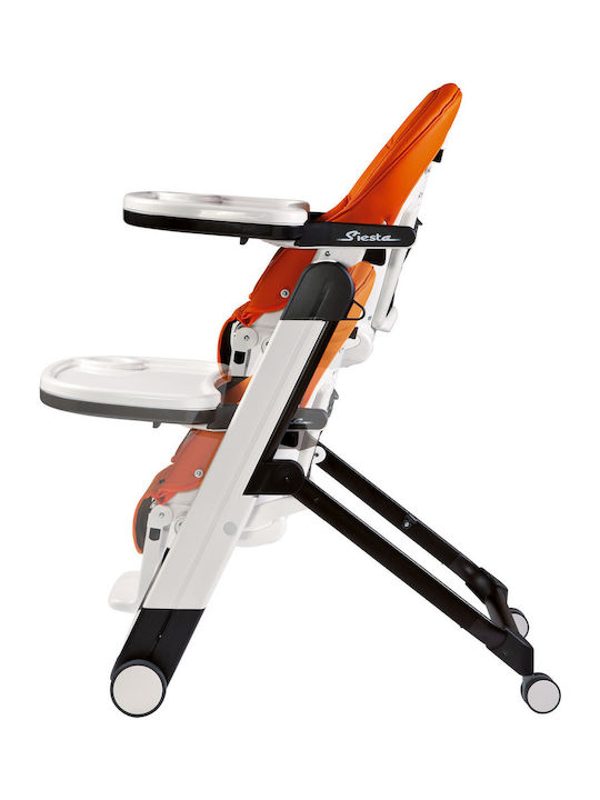 Peg Perego Siesta Klappbar Hochstuhl mit Metallrahmen & Sitz aus Kunstleder Grey