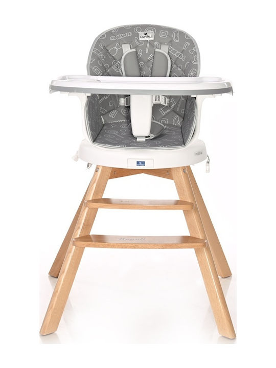 Lorelli Napoli Baby Highchair 3 in 1 with Adjustable Height Grey Candy