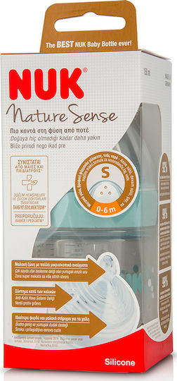 Nuk Πλαστικό Μπιμπερό Nature Sense Κατά των Κολικών με Θηλή Σιλικόνης για 0-6 μηνών Πράσινο Πράσινο 150ml