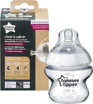 Tommee Tippee Plastikflasche Closer to Nature Gegen Koliken mit Silikonsauger für 0+, 0+ m, Monate 150ml 1Stück