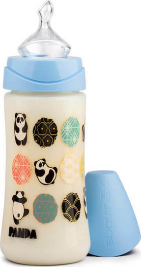 Suavinex Plastic Baby Bottle Panda Anti-Colic with Silicone Nipple for 1+ months Light Blue Light Blue 270ml