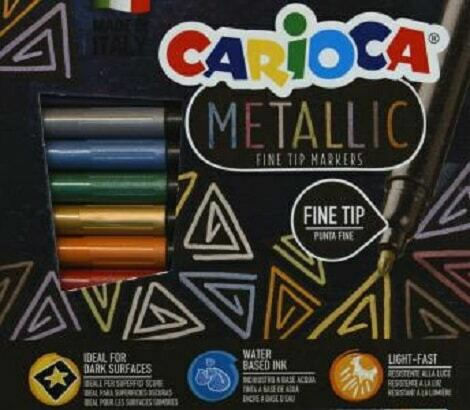 Carioca Metallic Fine Tip Μαρκαδόροι Ζωγραφικής Λεπτοί Σετ 8 χρώματα