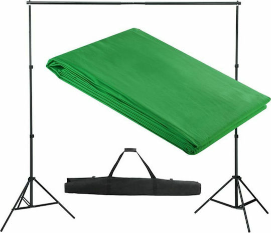 vidaXL Support System & Photographic Background Photography Backdrop Fabric 300x300cm Green