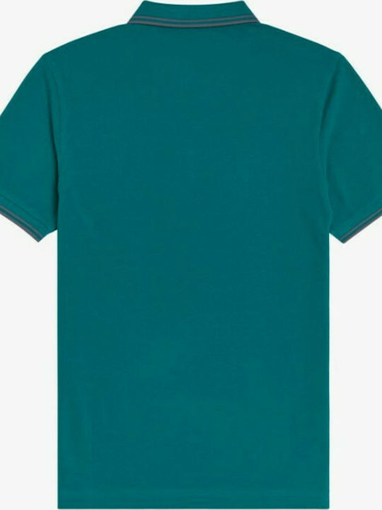 Fred Perry Ανδρικό T-shirt Κοντομάνικο Polo Πετρόλ