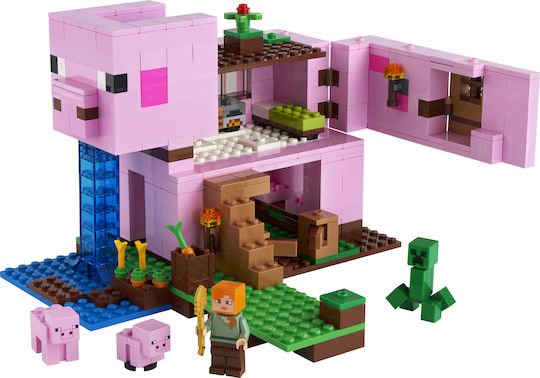 LEGO Minecraft The Pig House Building Set With Alex And Creeper για 8+ Ετών