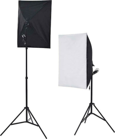 vidaXL Studio-Fotografie-Kit: 5 farbige Hintergründe & 2 Softbox Beleuchtungssatz 5500K 24W