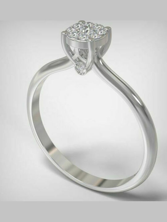 Diamond Jools Invisible EM014 Μονόπετρο από Λευκόχρυσο 18Κ με Διαμάντι