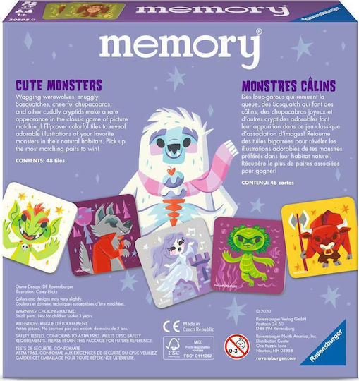 Board Game Cute Monsters Memory for 1+ Players 3+ Years Old (EN) Ravensburger