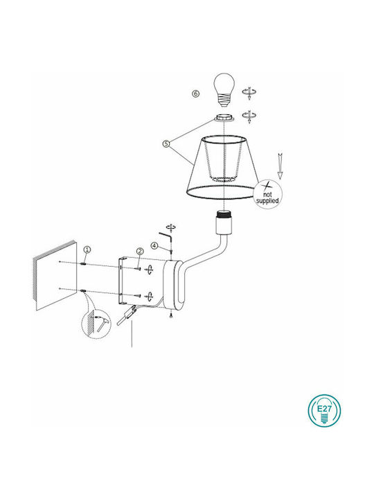 Faro Barcelona Eterna Classic Lamp Wall with Socket E27 White 29x29cm