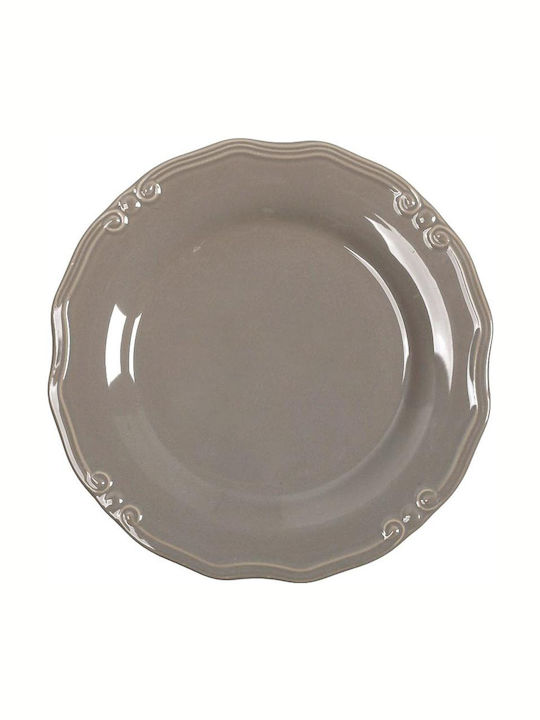 Espiel Tiffany Plate Desert Ceramic Καφέ with Diameter 21cm 1pcs