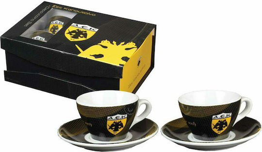 Fanatics ΑΕΚ Σετ Φλιτζάνια Cappuccino 2τμχ