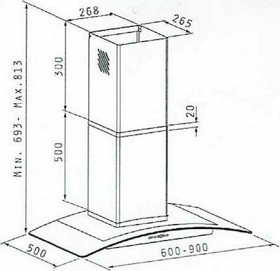 Maidtec Nadoro 065019401 Chimney Hood 60cm Inox