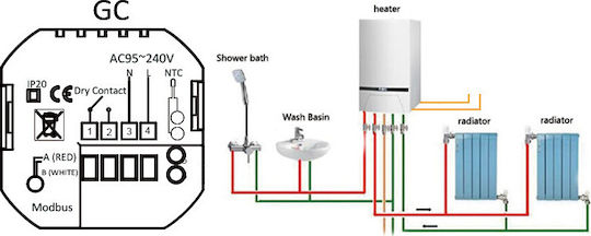 BHT-001-GCLW Smart Digital Thermostat with Touch Screen και Wi-Fi