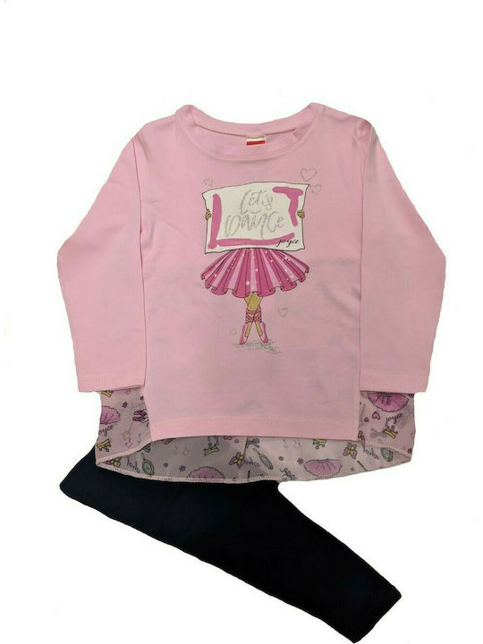 Joyce Kinderkleidung Set mit Leggings Winter 2Stück Rosa