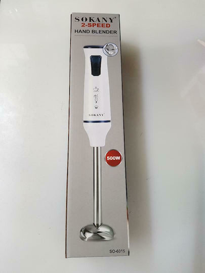 Sokany SK-6015 Ραβδομπλέντερ με Ανοξείδωτη Ράβδο 500W Λευκό