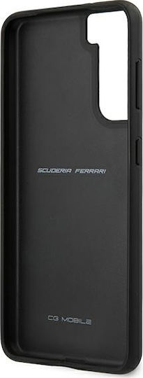 Ferrari Off Track Quilted Umschlag Rückseite Leder Schwarz (Galaxy S21 5G)