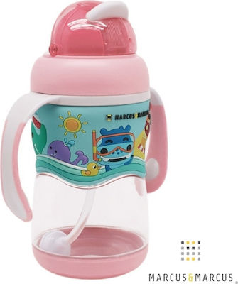 Marcus & Marcus Cănuțe pentru Copii și Bebeluși Stage Sippy din Plastic Roz 1buc 420ml pentru m+