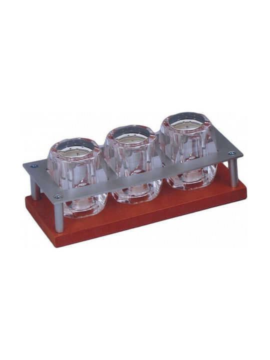 Karvounis Salt and Pepper Set Glass with Stand 3pcs