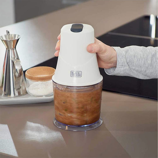 Black & Decker BXCH260E Mini Tocător Multi 260W cu Recipient 500ml Alb