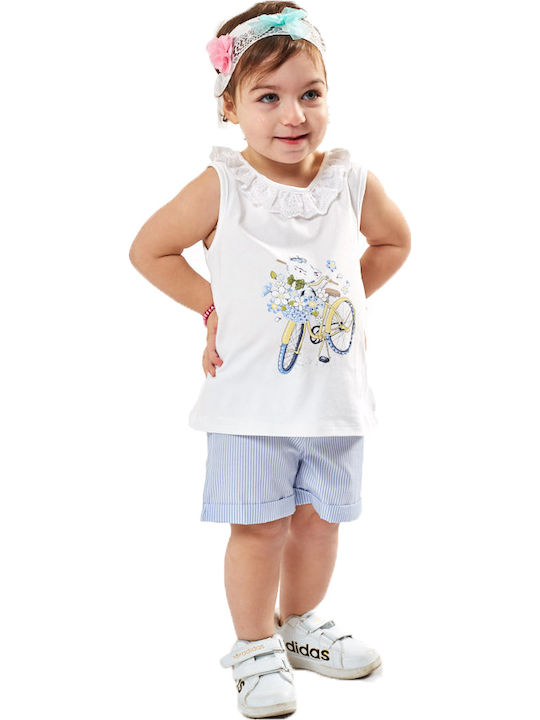 Εβίτα Kids Set with Shorts Summer 2pcs White