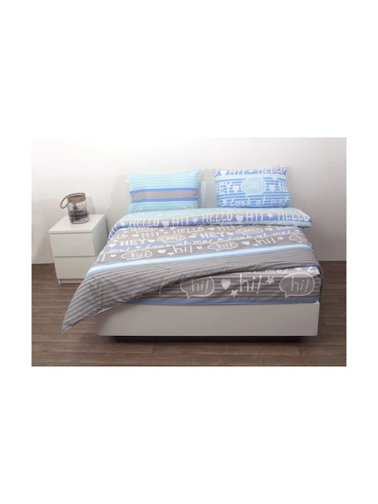 Viopros Σετ Μονά Μόργκαν Blue 160x260cm Viopros Σετ Μονά Μόργκαν Blue 160x260cm