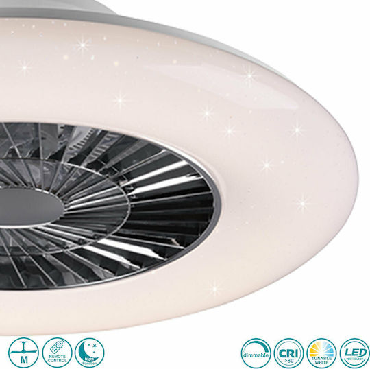 Trio Lighting Visby Затворен Тип (Плафон) 59см с Магазин за онлайн търговия с Мегапикселови Обективи Мат Бял