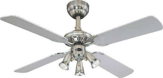 Westinghouse Princess Euro Ceiling Fan 105cm with Light Fixture White/Beech