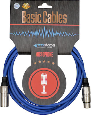 Prostage XLR male to XLR female 0.3m Cable Blue (BMB-003 BLU)