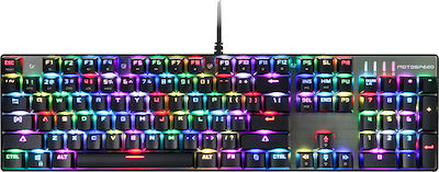 Motospeed Inflictor CK104 Gaming Μηχανικό Πληκτρολόγιο με Outemu Black διακόπτες και RGB φωτισμό (Ελληνικό) Ασημί