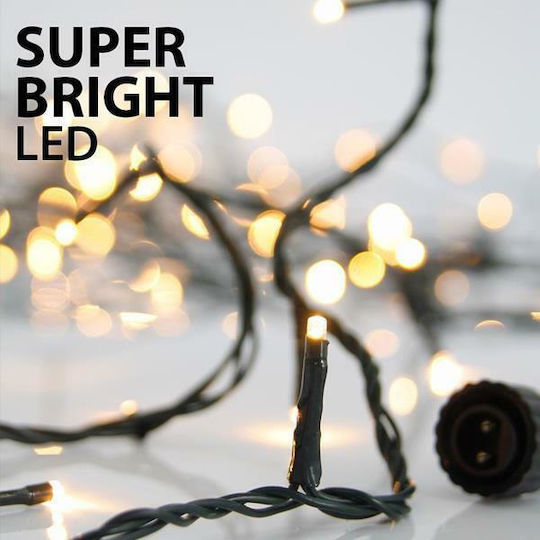 100 Lights LED 10m. Warm White in String 1pcs