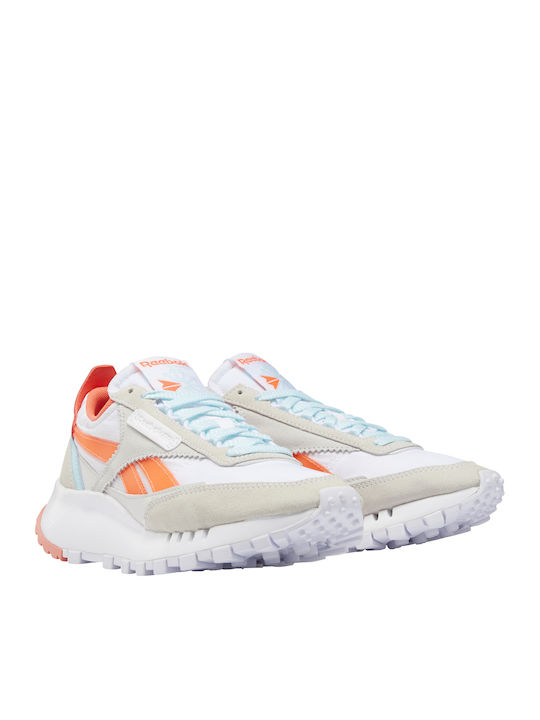 Reebok Classic Leather Legacy Damen Chunky Sneakers White / Orange Flare / Digital Glow