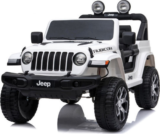 Wrangler Rubicon Kids Electric Car Two Seater with Remote Control Licensed 12 Volt White