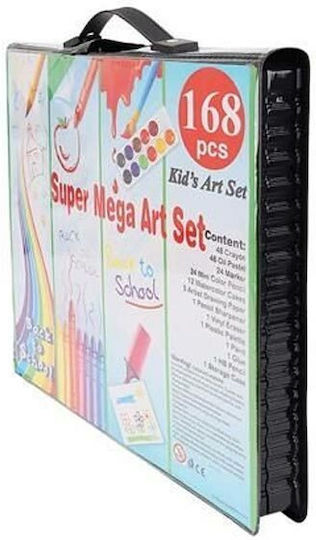 Maaleo Painting Set in Case Colouring Set 168pcs with Carrying Case Black 39x3.5x33 cm. 39x33cm 168pcs