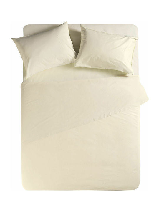 Nef-Nef Homeware Σεντόνι Υπέρδιπλο 240x270εκ. Basic 729 Cream Μπεζ