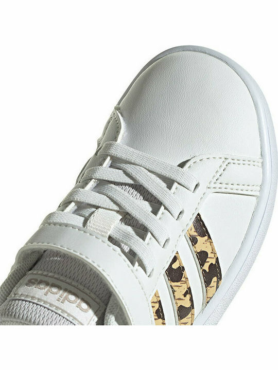 Grand Court Παιδικά Sneakers με Σκρατς Cloud White / Champagne Met