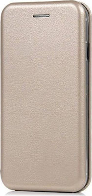 Forcell A5 2018 A8 2018 Synthetic Leather Book Gold (Galaxy A8 2018)