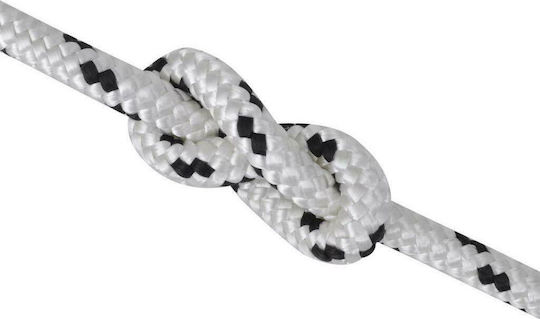 vidaXL Σχοινί Πλεκτό 8mm 50m Πολυεστερικό 2.08kg ΛευκόΛευκό