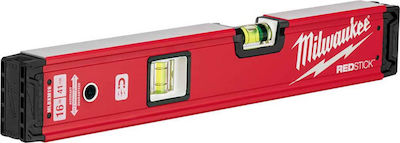 Milwaukee Redstick Backbone 40 Magnetic Spirit Level Aluminum Magnetic 40cm with 2 Eyes