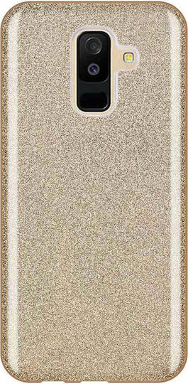 Forcell Umschlag Rückseite Silikon Gold (Galaxy A6+ 2018)