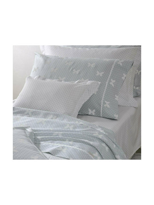 Down Town Home S686 Set Kinderbettbezug Einzel mit Kissenbezug Baumwolle Gray 175x245cm