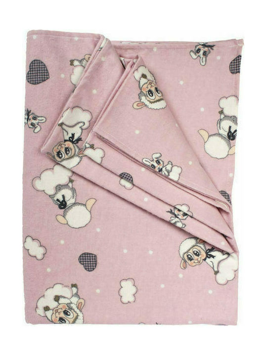 Dimcol Lamb Kids Duvet Cover Single Flannel 05 Pink 160x240cm