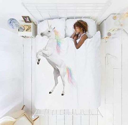 Snurk Unicorn Conținut set Husă de pilotă pentru copii Single cu față de pernă Roz 160x220cm